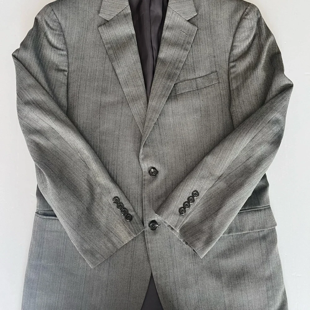 Chaps Mens Blazer Sport Coat Two Button Jacket Mens Size 40R Casual‎ Suits Grey